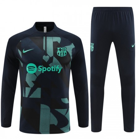 Barcelona Quarter Zip Sudadera De Entrenamiento 2023-24 Negra - Niño